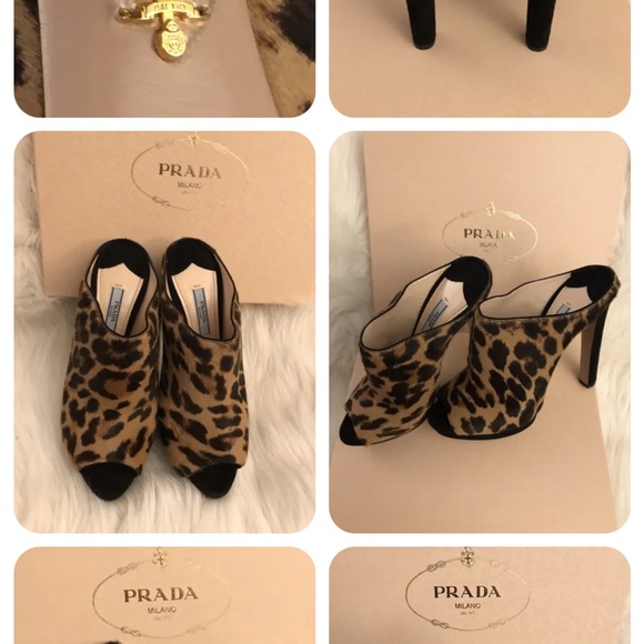 Prada mule leopard sandals 38.5 (8.5) - Picture 3 of 3